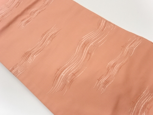 抽象波模様織出し名古屋帯